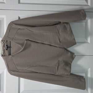 Apt. 9 Taupe Blazer With Zipper Front Closure, Large